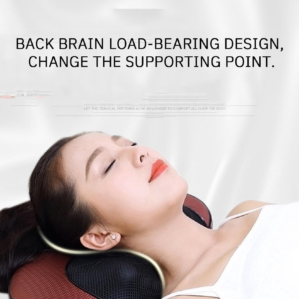 16 Heads Electric Neck Back Heat Massage Pillow Shiatsu Shoulder Deep Kneading Massager Infrared therapy for shiatsu