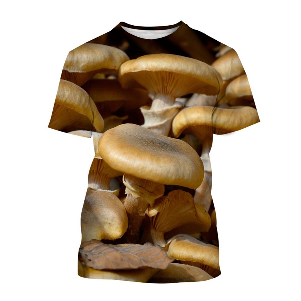 Lato Kreatywna Moda Grzyb Zabawny Nadruk 3D T-shirt Fajny i Uroczy Męski i Damski Casualowy Krótki Rękaw Top