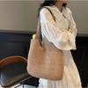 Square Beach Bag Magnetic Buckle Raffia Shoulder Bag Fashion Weave Straw Tote Bag  Travel