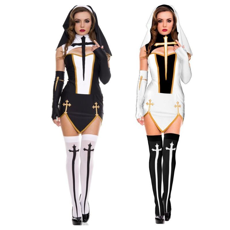 Halloween Clergy Prayer Nun Uniform Male Missionary Priest Uniform Virgin Mary Priest Costume