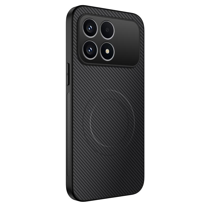 

Для Xiaomi Redmi K90 5G/Poco F8 Pro Магнітний чохол WANLONFENG Серія TQ Текстура вуглецевого волокна PC TPU Чохол для телефону