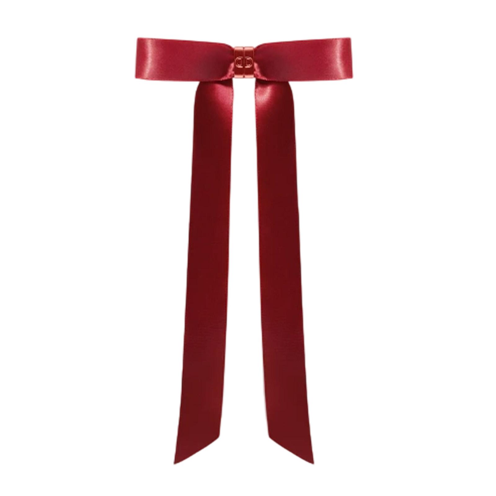 

Magnetic Hair Clip With, Featuring A Detachable Satin Ballet Ribbon Hair Clip, Worn At The Nape Of The Neck. One Size червоний