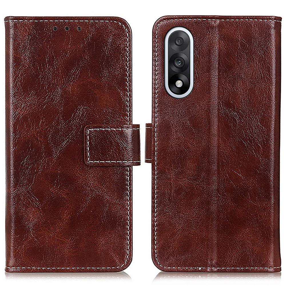 

For OnePlus Nord 5 5G/Ace 5 Ultra 5G Case Wallet Leather Phone Cover Crazy Horse Texture Brown