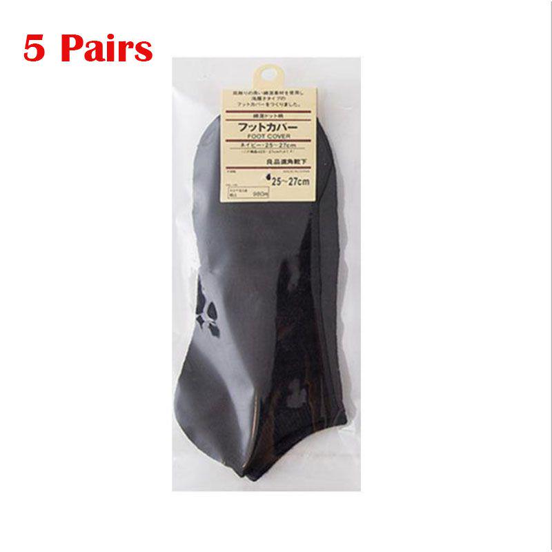 

Summer 5 Pairs Men Ankle Socks Low Cut Crew Casual Sport Cotton Blend Socks Soft чёрный