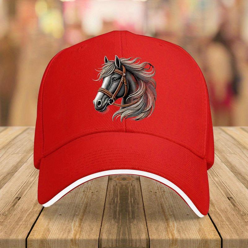 Horse Head Equestrian Graphic Baseball Cap Polyester Adult Outdoor Adjustable Sun Protection