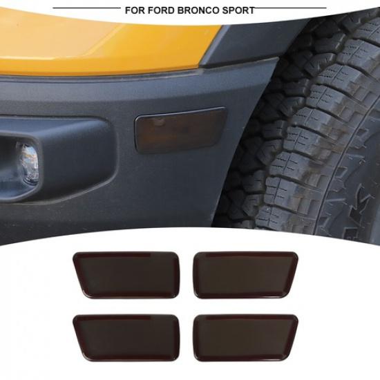 Smoked Black Front Back Side Wheel Eyebrow Lamp Cover Trim For Bronco Sport 21+