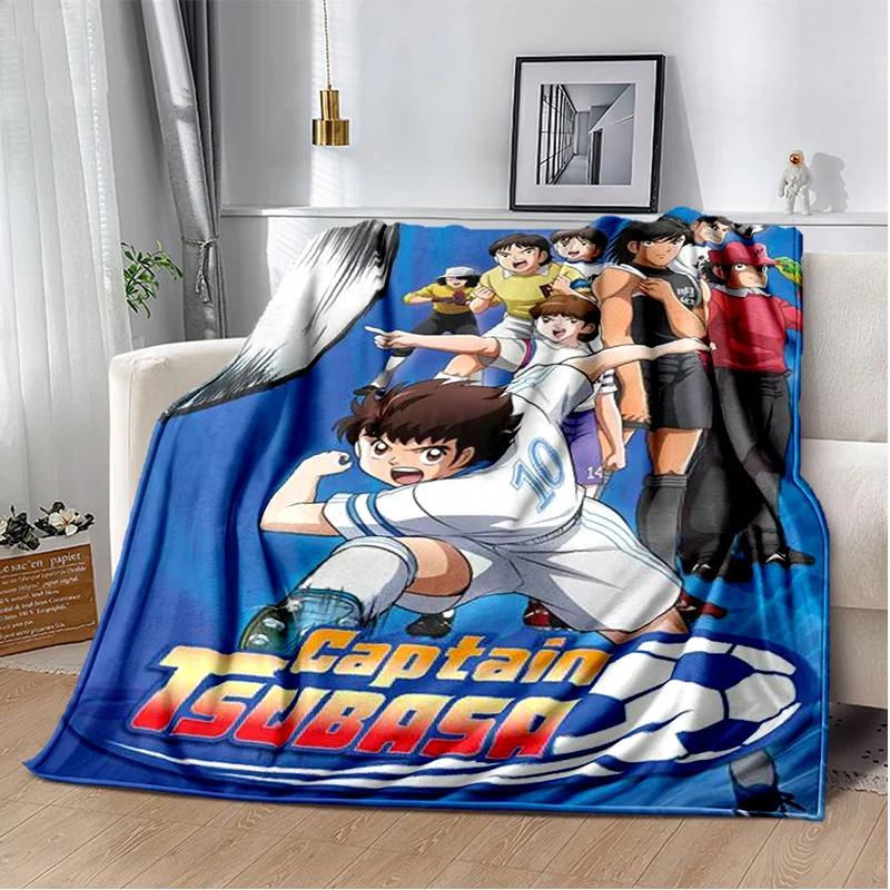 Anime Captain Tsubasa Soccer Cartoon Blanket,Soft Throw Blanket for Home Bedroom Bed Sofa Picnic Travel Office Cover Blanket Kid