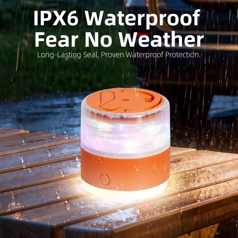 USB Rechargeable Camping Lamp with String Lights Rechargeable Retractable Waterproof Indoor/Outdoor Portable Lamp Suitable for Camping
