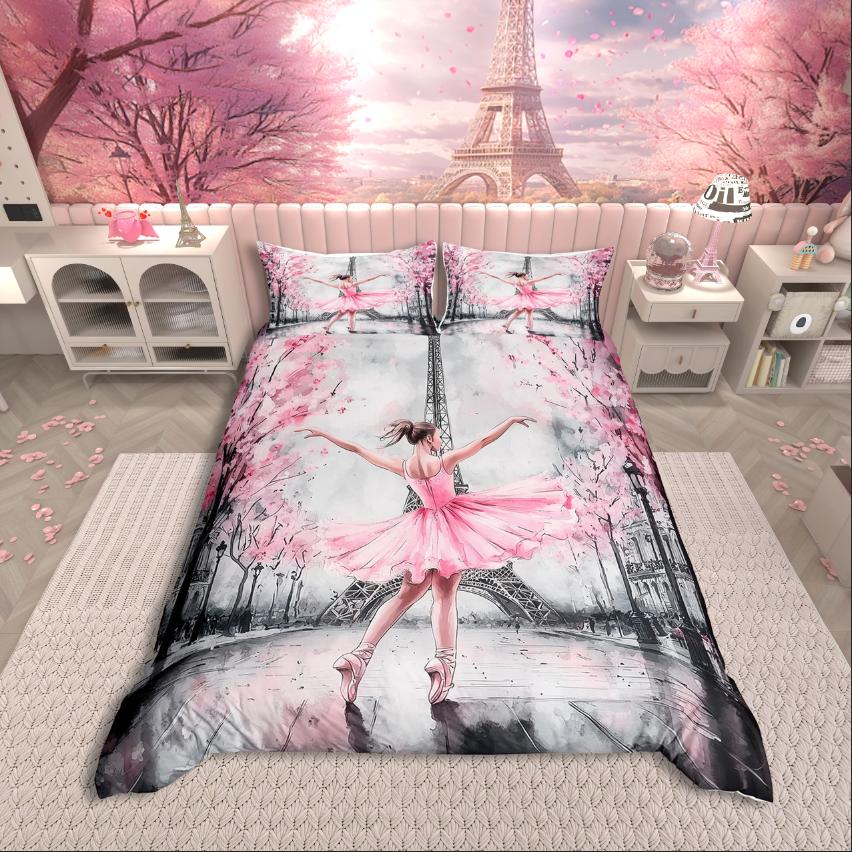 Homewish Ballet Girl Duvet Cover SetValentine'S Day Bedding SetDance Theme Comforter Cover Set