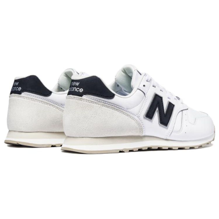 New Balance NB 373 Retro Lace-Up Patchwork Leather Synthetic Low-Top Casual Running Shoes Unisex Sneaker White Black ML373PA2