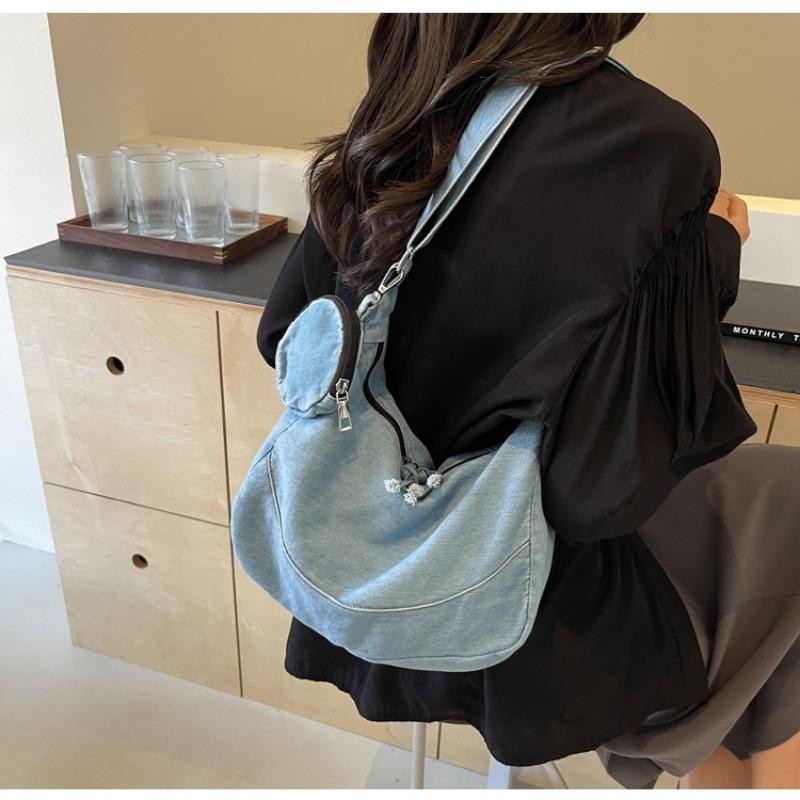 Denim Dumpling Bag Bag Female New Simple Solid Color Ladies Shoulder Crossbody Casual Lightweight Girl Bag
