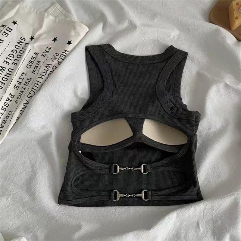 Sleeveless Seamless Slim Fit Camisole Sleeveless Open Back Slim-Fitting Suspenders Vest Women