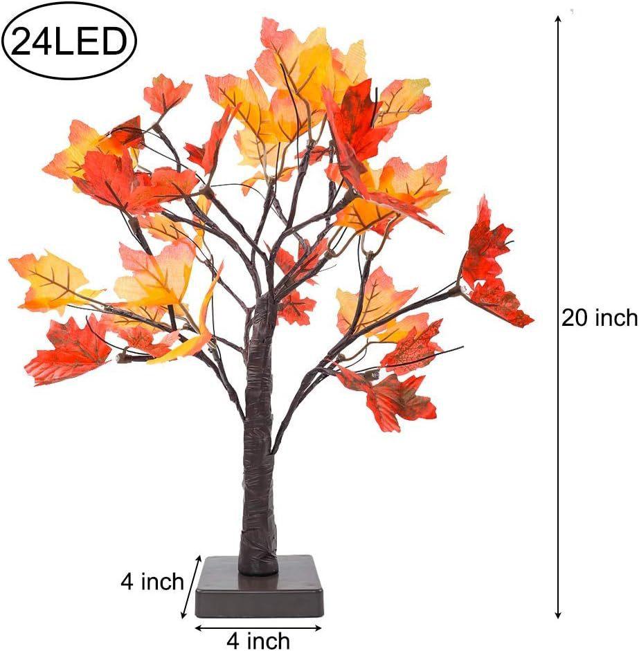 LED Table Lamp Maple Leaf Shaped Tree USB Night Lights Christmas Decoration Gift for Kids Room Tree Luminous Lighting Home Decor