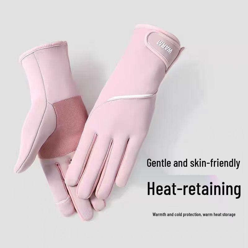 Women's Waterproof Fleece-lined Winter Gloves - Sporty, Warm, Windproof, Non-slip, Touchscreen-compatible for Outdoor Activities.