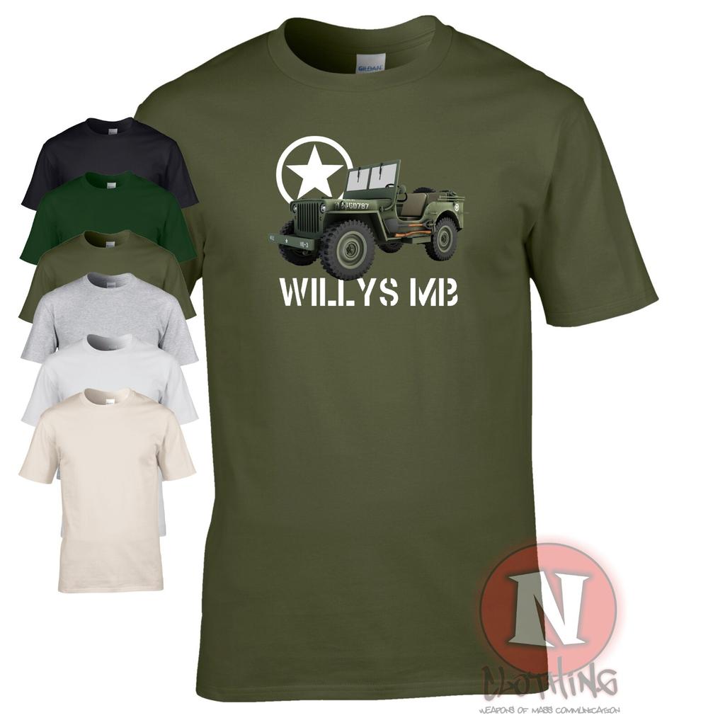 T-shirt Willys Mb Veicolo Multiuso Seconda Guerra Mondiale Esercito USA Alleati