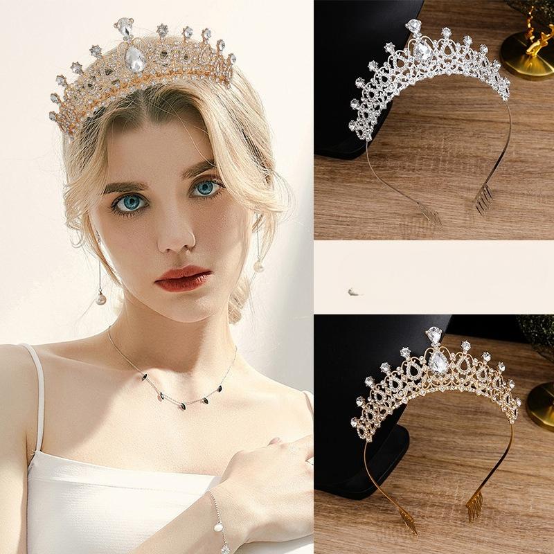 Europäischer und amerikanischer Kristall-Diamant-Hochzeitsbankett-Kopfschmuck, Hochzeitsstirnband, Haarschmuck, Bühnen-Kopfschmuck, Krone