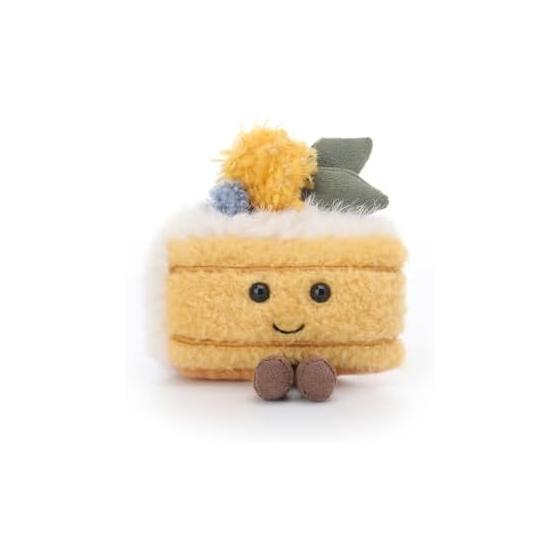 Apricot Lamb Slice Lemon Cake Plush Toy for Boys and Girls, Soft, Cute, Fluffy, 9cm