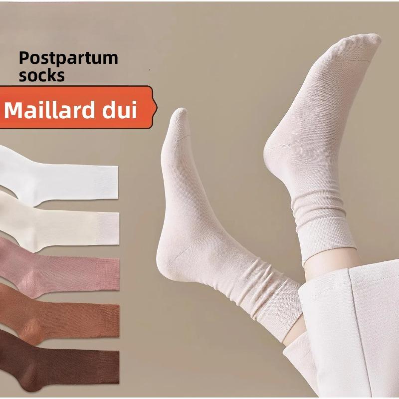 Female Spring and Autumn Pure Cotton Deodorant Boneless Moon Son Tube Stack Socks