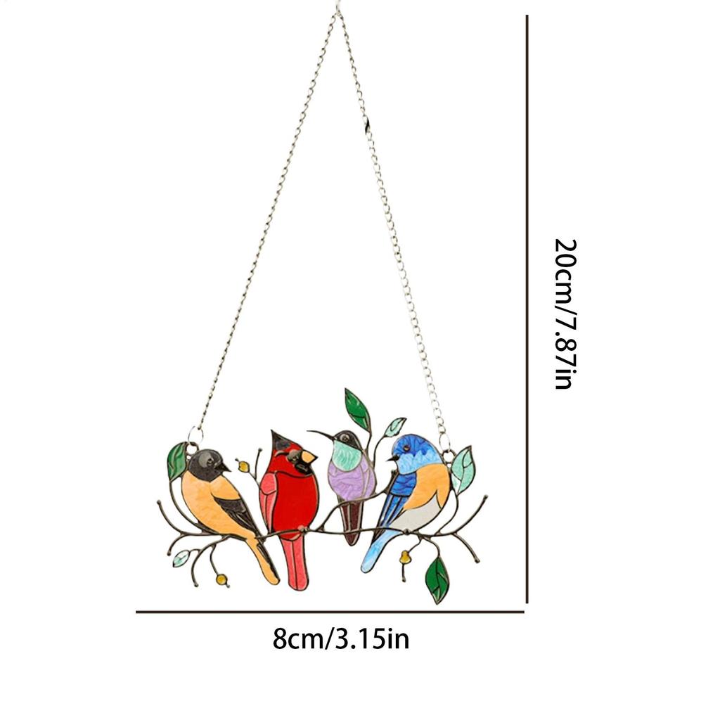 Creative Window Panel Glass Birds Závěsný lapač okenních panelů Doplňky bytových dekorací Dekorace pokojů