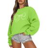 Women  Tops Women's Long Sleeve Sweatshirt Casual Crewneck Loose Fit Pollover Fleece Tops