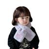 Solid Color Anti-Cold Neckerchief Casual Kids Plush Scarf Sweet Bowknot Scarf  Children