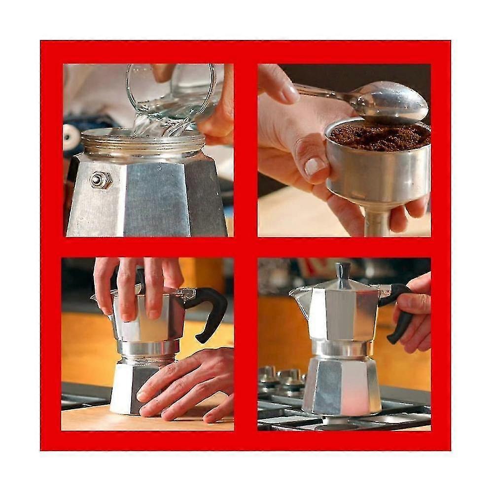 50ml Iconic Espresso Maker - Makes Real Italian Coffee, Italian Moka Pot, Silver Coffee Pot for Rich Espresso Brewing