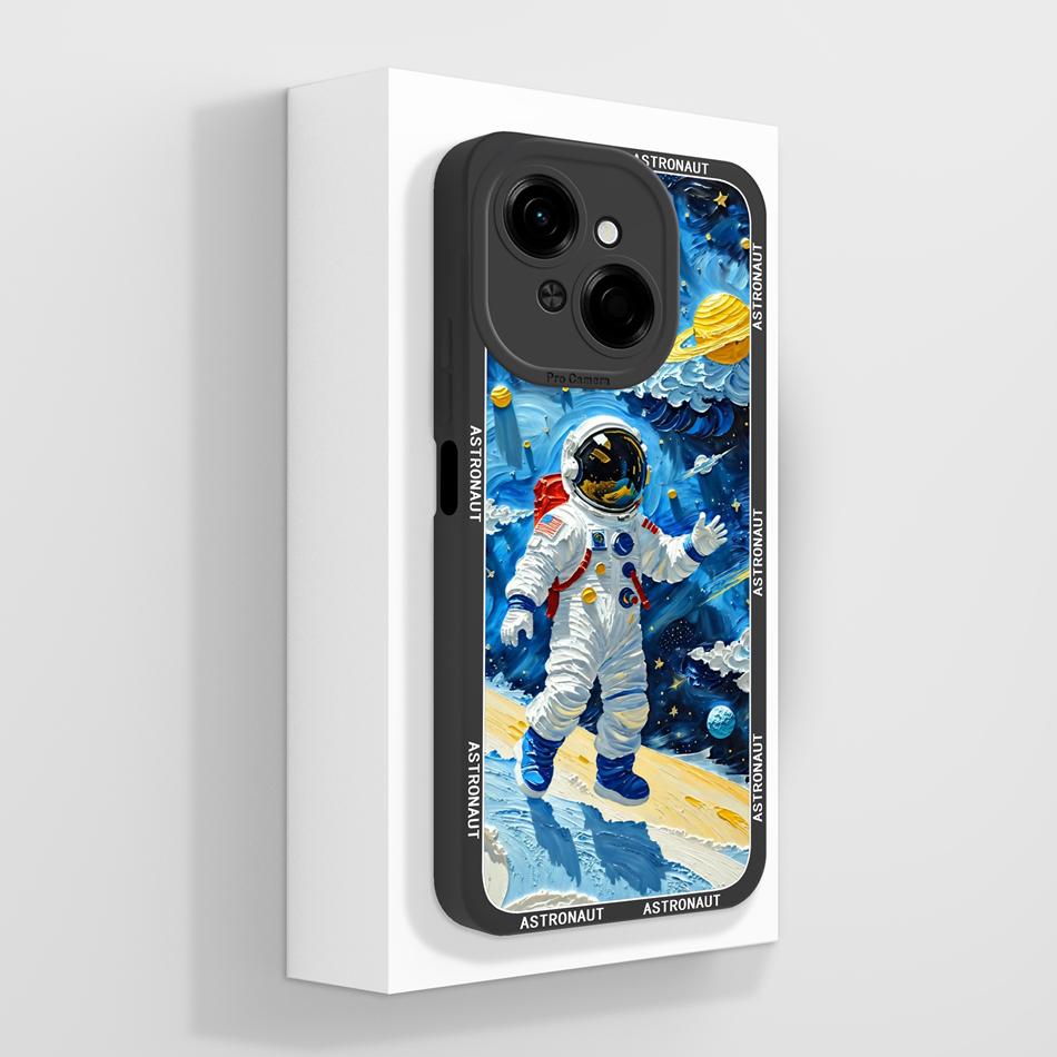 For Tecno Spark Go 1 / Spark Go 2025 Phone Case Astronaut Cartoon Fashion Soft Liquid Silicone Funda For Spark Go1 Back Cover