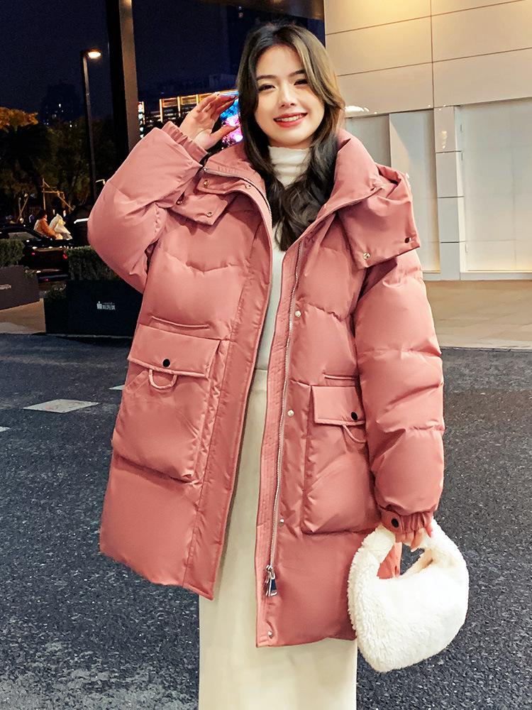 2026 Korean Style Oversized Winter Down Jacket for Plus Size Girls: Slimming Design with Fur Collar, Mid-Length, Fits up to 200 Jin.