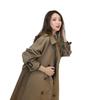 2025 Autumn Trendy Mid-Length Trench Coat for Women: Over-the-Knee, Elegant British Style