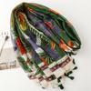 Ladies Scarf Thin Silk Scarf Spring Summer Tropical Plants Flowers Bugs Birds Bali Yarn Women Tassel Shawl