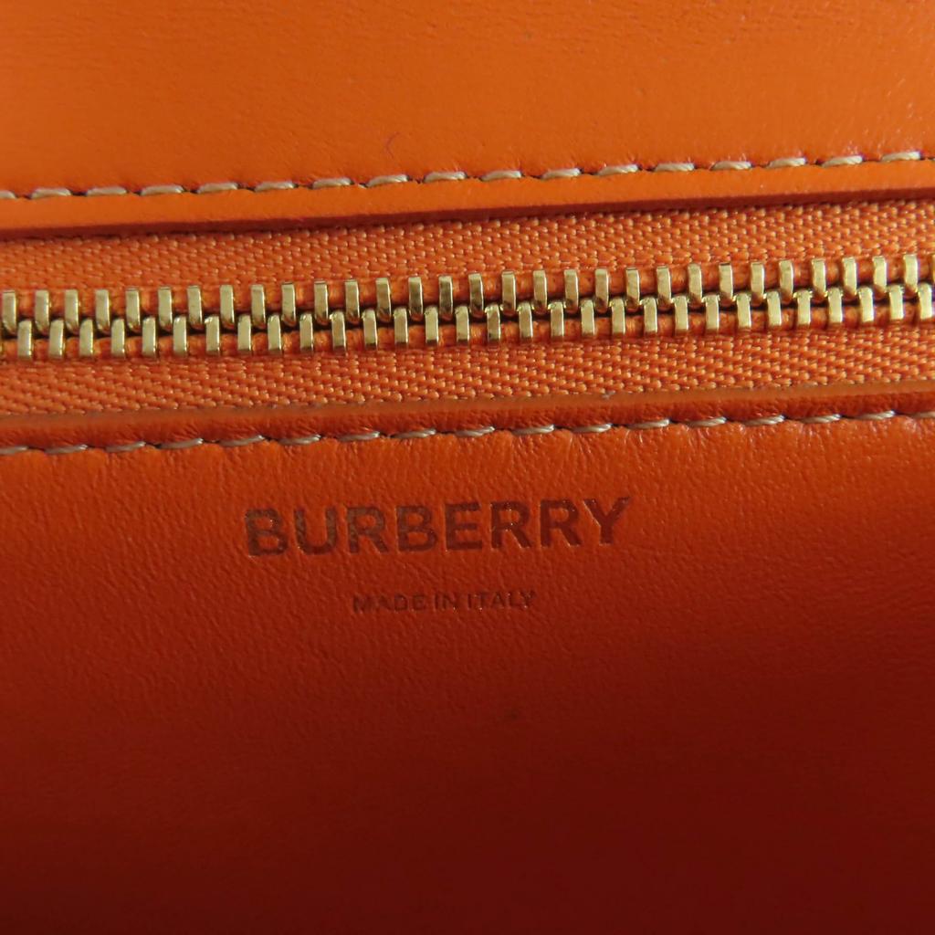 Excellent BURBERRY Shoulder Bag TBMetal 2WAY Leather Clutch Bag Orange Leather Used