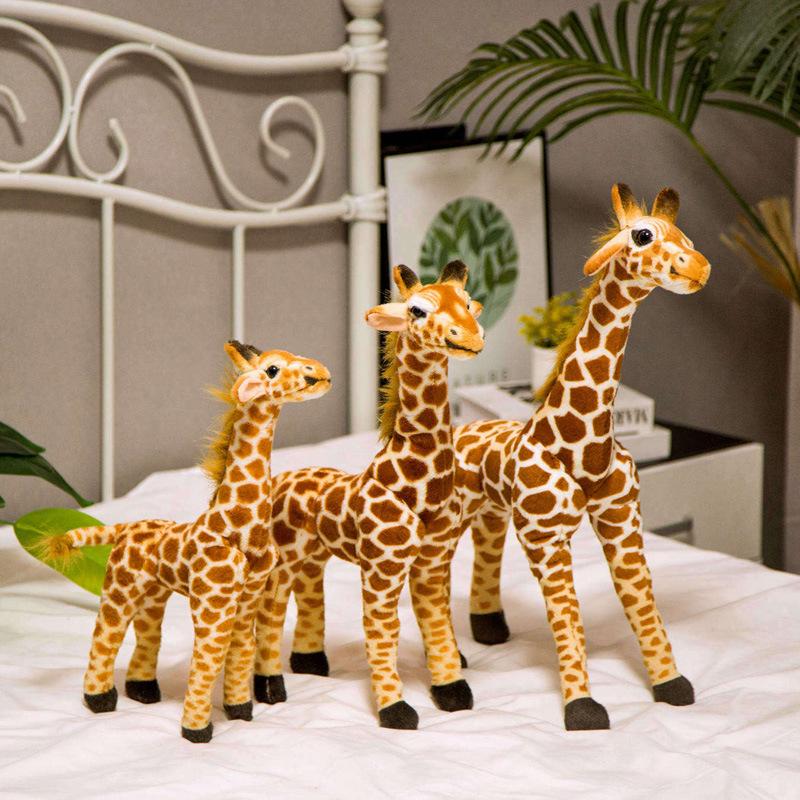 Real giraffe doll plush toy sika deer doll deer ornament photography prop birthday gift