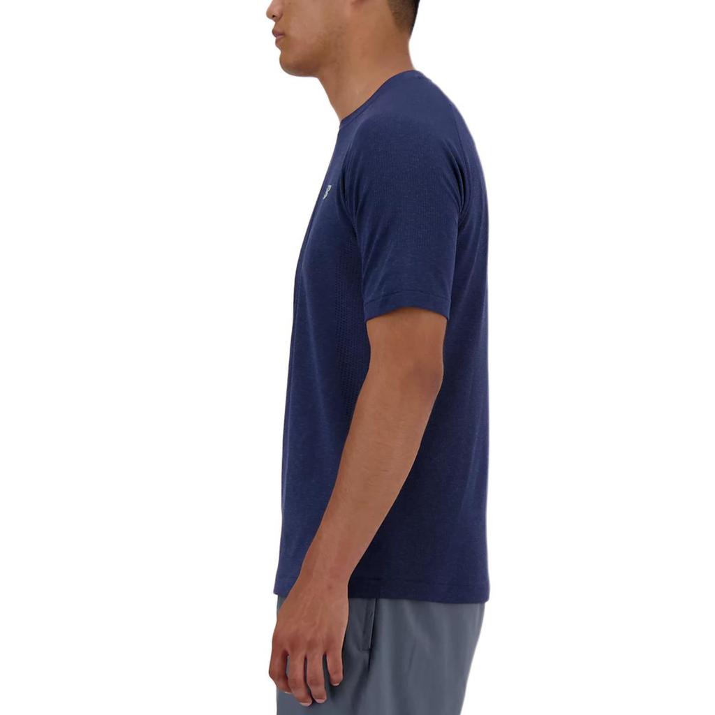 New Balance T Shirts Men's Blue Crew Neck Moderate Straight Fit MT41080-NNY