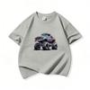Kids Cotton T Shirt Cool Cartoon Offroad Vehicle Print Crew Neck Short Sleeve Tee Casual Boys Girls Summer Tops
