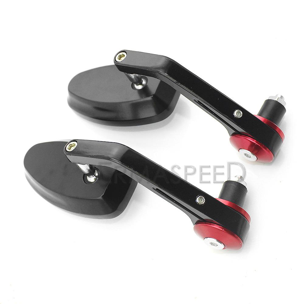 Pair 7/8" 22mm Motorcycle Handlebar Bar End Mirrors Oval Blue Glasses Side Rear View Mirror Universal for Motocross Moto