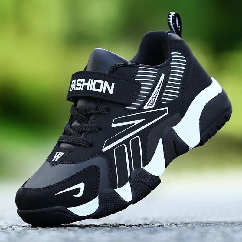 Mode Kinder Jungen Schuhe Schule Sport Mode Leder Für Kinder Tennis Freizeit Sneaker Kinder Junge Laufen 7-12 Jahre Laufschuh