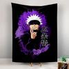 Jujutsu Kaisen Gojo Satoru White Hair Blindfold Purple Splash Wall Tapestry Anime Portrait Art Decor for Bedroom Dorm Game Room Gift