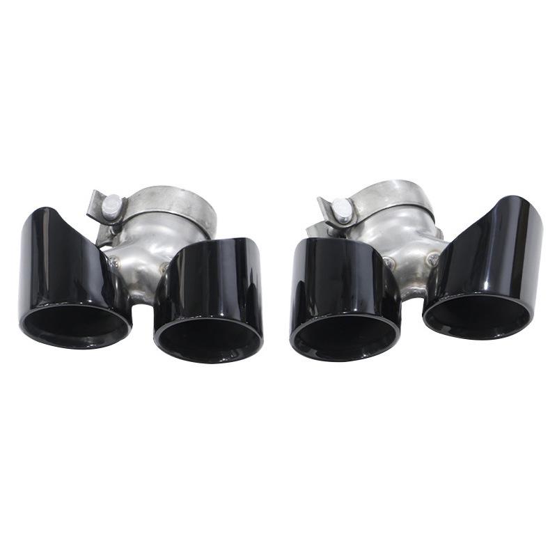 Compatible with 2016-2018 Porsche 911.1/2: Modified Stainless Steel Quad Exhaust Tailpipe Muffler.