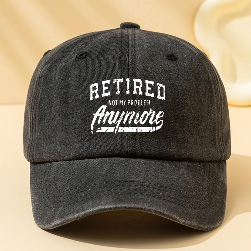 

Unisex RETIRED Letter Print Baseball Cap, Adjustable Size, Fashionable and Versatile чёрный