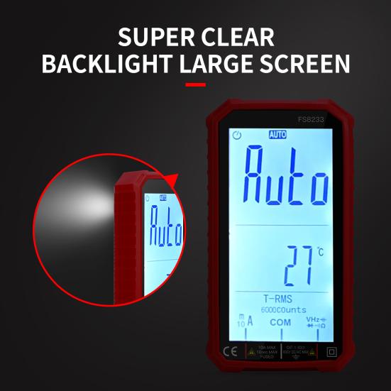 4.8-inch Digital Multimeter Large Screen Auto-Ranging Accurate Voltmeter Ohmmeter Temperature Capacitance Measuring