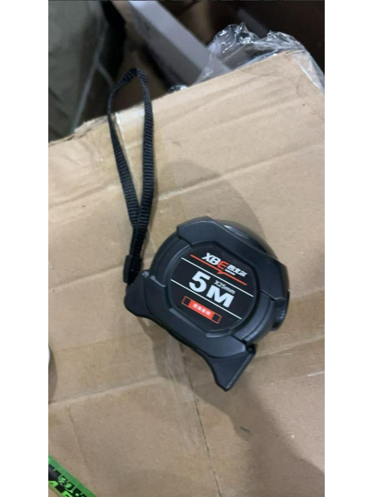 Self-Locking Fluorescent Steel Tape Measure, 5m High-Precision Laser Marking, Wear-Resistant, Black Gold Box.