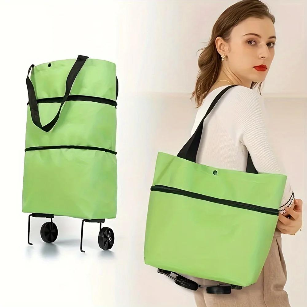 Waterproof Grocery Bag Oxford Cloth Shopping Trolley Foldable Shopping Bag with Wheel  Supermarket