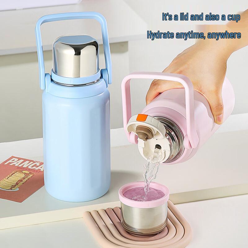 OLOEY Double Lid 316 Stainless Steel Portable Water Bottle