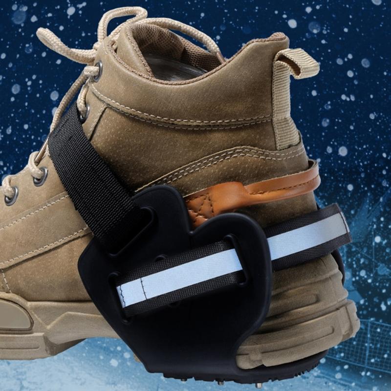 9 Claws Nails Antislip Shoe Cover Nonslip Traction Ice Cleats Walk Crampon Spikes Grip for Hiking Winter Mountain Road