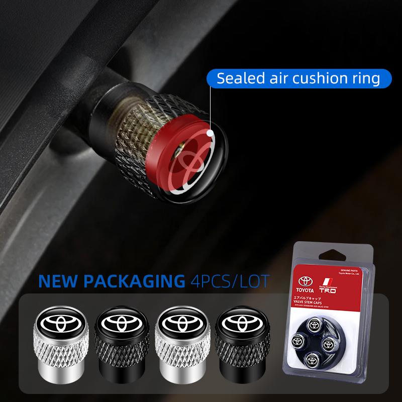 AACS1 4pcs/Box Car Tire Valve Caps Wheel Tyre Rim Stem Covers For Toyota TRD Camry Yaris Hilux Prius Avensis Auris Corolla