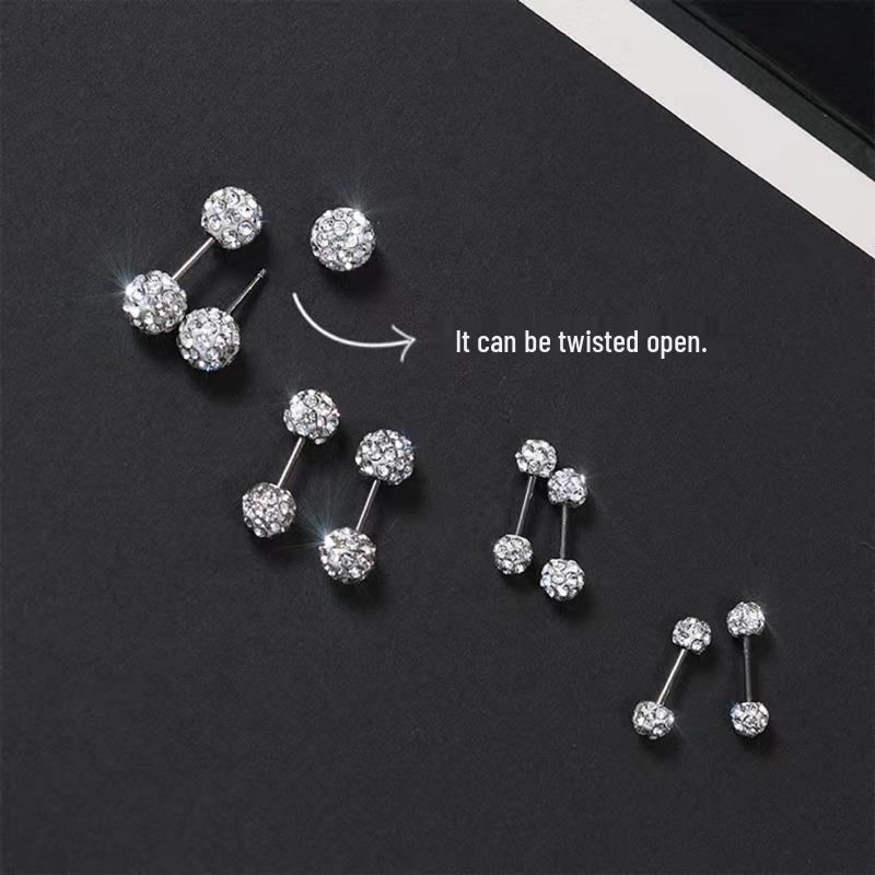 High-End Sprankelende Strass Roestvrij Staal Helix Stud Oorbellen voor Vrouwen