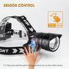 Super Bright 10000 Lumens Headlamp, XHP90.2 USB Rechargeable Headlamp with Motion Sensor, 3 Light Modes, Variable Focus