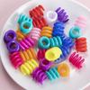 50pcs Mixed Color Spring Dreadlock Ring Big Hole Hair Braid Tubes Dreadlocks Beads  for Women Girls