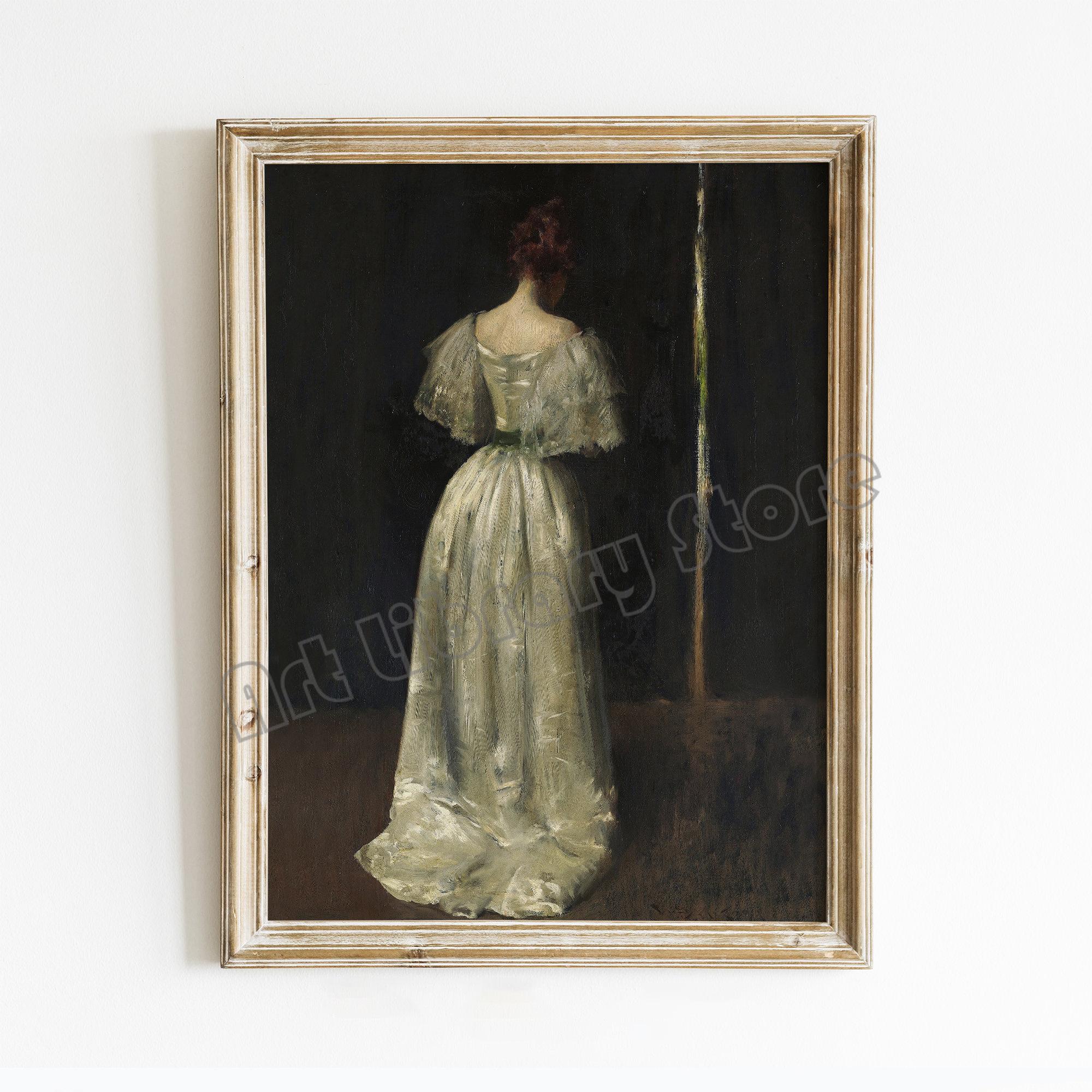 

Винтажная задумчивая викторианская женщина, читающая, играющая на пианино, элегантный портрет, постер, холст, живопись, настенное искусство, картины, декор для дома, комнаты 21cm×30cm NoFrame