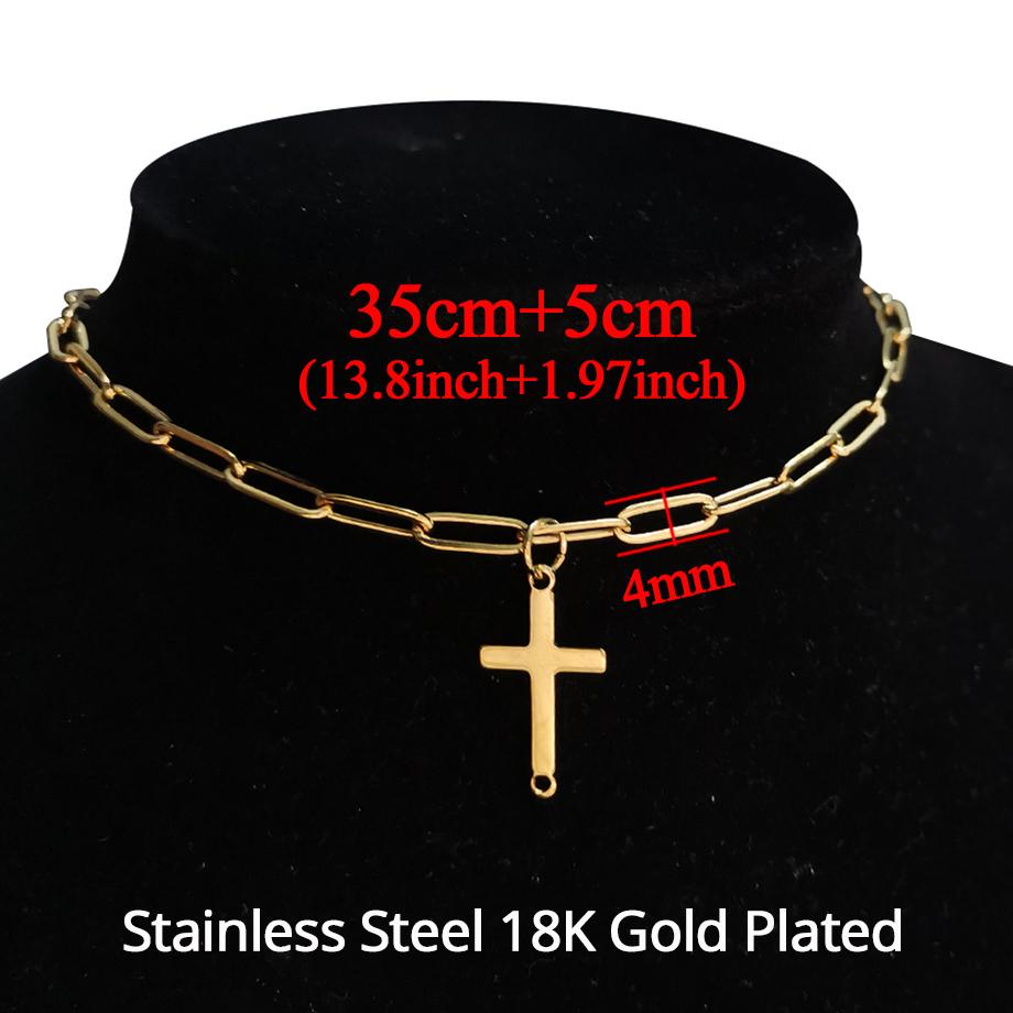 Gold Color Stainless Steel Choker Necklace Women Hip-hop Punk Short Box Link Neck Chains for Women Jewelry Collares De Moda 2019